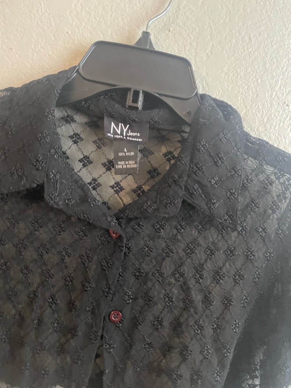 Y2K New York & Company  Mesh Crop button down - Picture 4 of 4